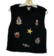 Vintage Carole Little Streetwear Black Sweater Vest