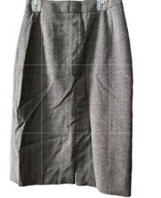 Boss Hugo Boss Valesana Pencil Skirt Front Slit Size 2 Gray Herringbone