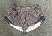 Lululemon Gray Hotty Hot Shorts, 2.5" Heather Lux Multi Black Size 6 EUC