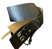 Jessica Simpson Black Vegan Leather High Waist Western belt medium