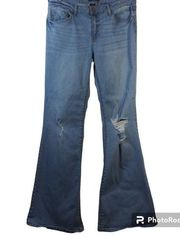 Sincerely Jules Light Wash High Rise Distressed Flare Jeans Size 9/29