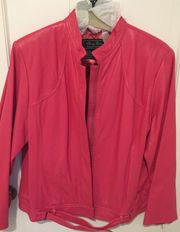 Pink leather jacket new with tags size 1X