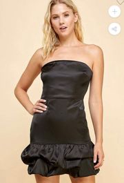 Strapless Black Silk Dress