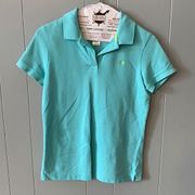 Lilly Pulitzer Turquoise Pique Polo Size Small