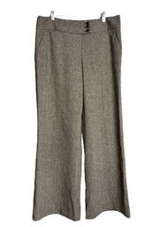 The Limited Wide Leg Dress Pants Brown Marled Cassidy Fit Trousers Wool Blend