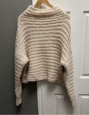 Free People Cream Oversized Knit Sweater XS/S