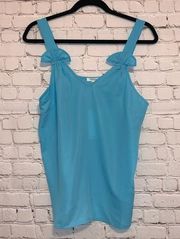 NWT Pleione V Neck Turquoise Blue Tank Top