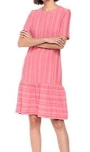 NEW NWT ELLA MOSS Camilla Striped Dress Coral Pink Shift Cotton Blend Bohemian