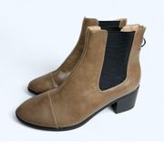 Journee Collection Ankle Boots Size 12 Brown Chelsea Block Heel NEW