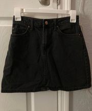 Divided Black Jean Skirt