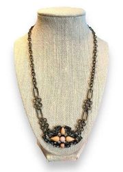 Anthropologie Glam Rhinestone Pendant Necklace