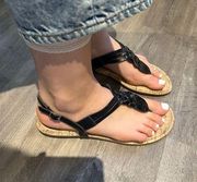 Black, Braided Sandals