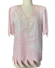 Scala silk sequin blouse