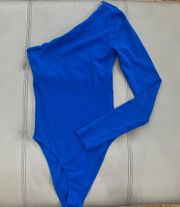 ZARA Royal Blue One-Shoulder Bodysuit