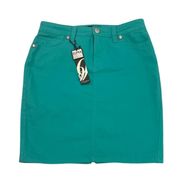 Nine West Green Denim Pencil Skirt