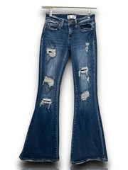 863 Buckle BKE Stella Slim Fit Low Rise Flare 23R (25x30) Distressed Str…