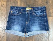 Dear John American Standard Modern Luxury Jean Midi Shorts Rolled Cuffs