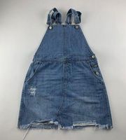 Arizona Jean Co Blue Distressed Denim Mini Skirt Overalls S