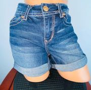 Seven 7 Long Jean Shorts Whiskered 8