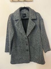 Avec Le Filles Cocoon Relaxed Fit Tweed Blazer Salt and Pepper S