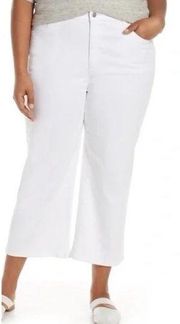 Eileen Fisher Organic Cotton Cropped Boot-Cut Jean in White size 20W