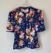 Richard Warren Saks Fifth Avenue Vintage Button Down Peplum Blouse 100% Silk Size 4  Rare 