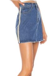 Superdown Revolve Marianna Side Stripe Denim Skirt