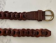 Vintage Capezio Looped Belt with Rounded Brass Buckle in Brown Size Small