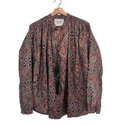 Laurence Bras Gypsy‎ Brown Rangoli oversized Blouse size 1 US 8