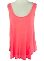 New  Lightweight Knit Scoop Neck Tank Top Neon Pink Size Medium