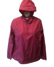 L. L. Bean 1/4 Zip Pullover Rain /Nylon Lightweight Wind Jacket Violet Sz. S