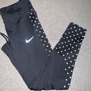 Nike  DRY FIT Legging black with white/gray polka dot size Medium