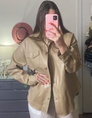 BNWOT  Tan Faux Leather Shacket