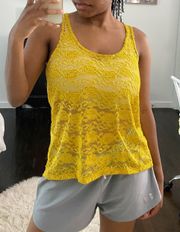 Yellow Lace Tank Top
