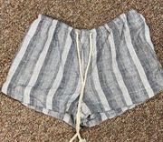 Mossimo linen/cotton gray/wht shorts - Size Small