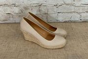 J Crew Seville cream espadrille wedges in canvas Size 9.5