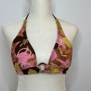 Hobie tie bikini top.  Size Medium.  Padded cups.   Wood embellishment.