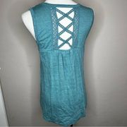 Cynthia Rowley teal/Blue Linen Tank Top