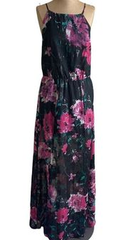 Tularosa Pink Floral Spaghetti Strap Maxi Dress size Small