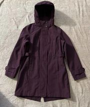 Kirkland Signature Womens Trench Rain Jacket Full Zip Maroon Size Small