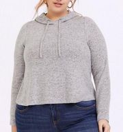 Torrid Hoodie Heathered Light Gray Super Soft Plush Midi Hoodie Sz 3X (3) NWT