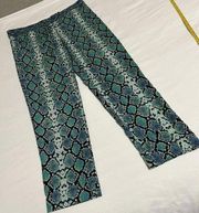 Women’s BCBGMaxazria Dress Pants Blue Snake Print Size S Small