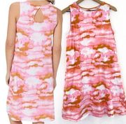 Cuddl Duds Women's Pink Tie Dye Tank Dress Medium Pink Ochre Camo Sleevless