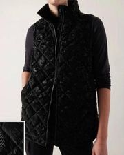 Athleta Whisper Featherless Black Quilted Zip Up Sleeveless Puffer Vest Size L