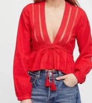 NWT  Oberoi Peplum Top