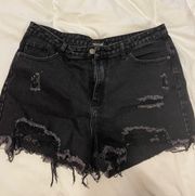 black denim shorts