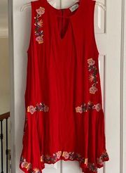 Stunning Red Embroidered Aura Dress