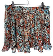 Umgee Abstract Patterned Lightweight Stretchy Flowy Short Skirt