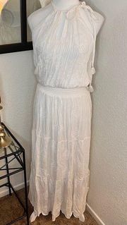 White Halter Maxi Dress‎ Size S