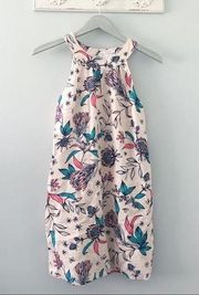 Rachel Ashwell Pink Floral Print Linen Sleeveless Dress